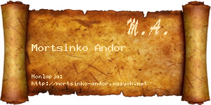 Mortsinko Andor névjegykártya